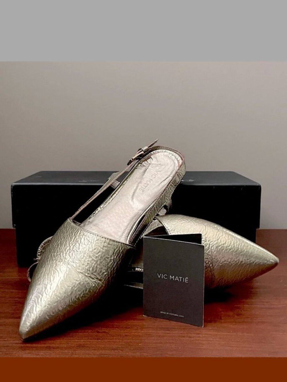 Vic Matie - Pewter Slingback Flats - 39 EU / US 9